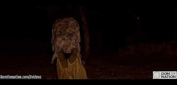 trendsSubmissive blonde gets gagging, spanking, and wedgie in the forest at night - Ashley Lane